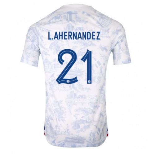 Pánský Fotbalový dres Francie Lucas Hernandez #21 MS 2022 Venkovní Krátký Rukáv